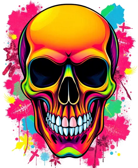 colorful creative skull drawing