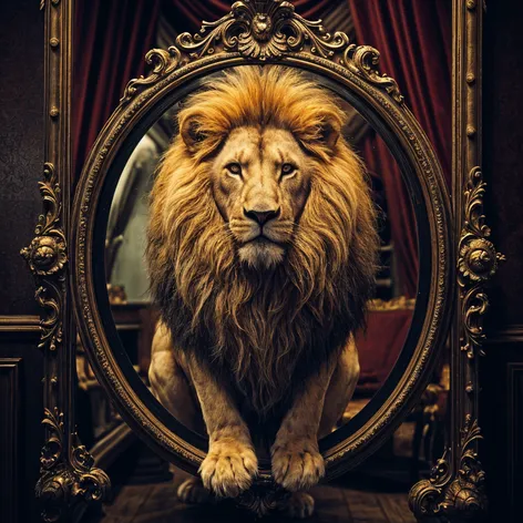 Lion mirror