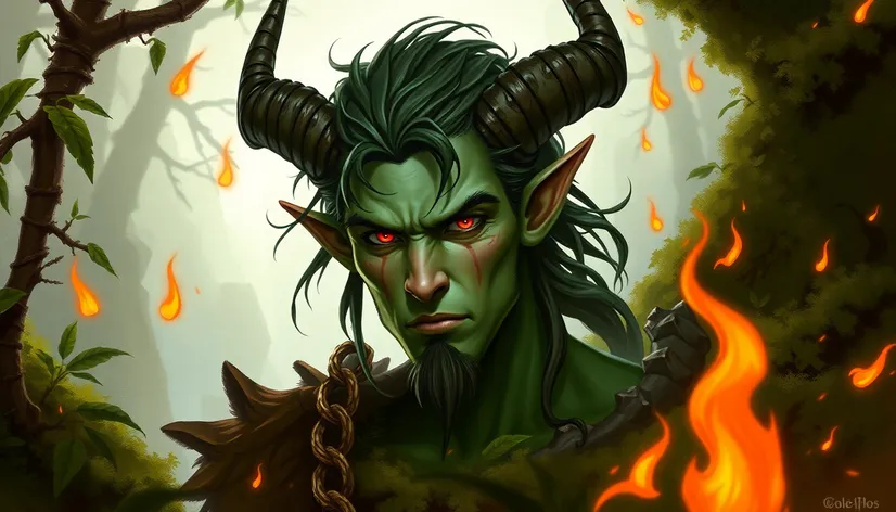 male tiefling druid