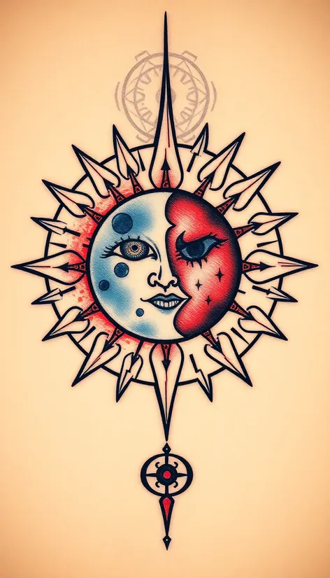 tattoo moon and sun