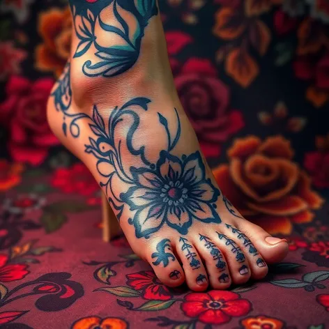 ladies tattoos on foot