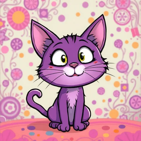 cartoon cat purple