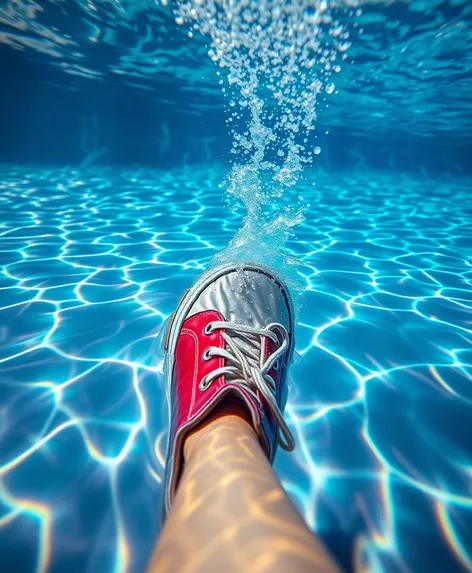 shoes in pool