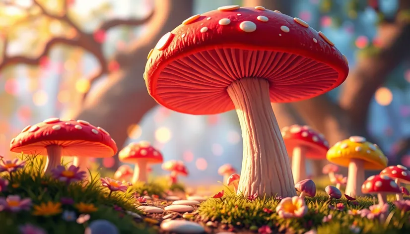 magic mushroom 3d cartoon