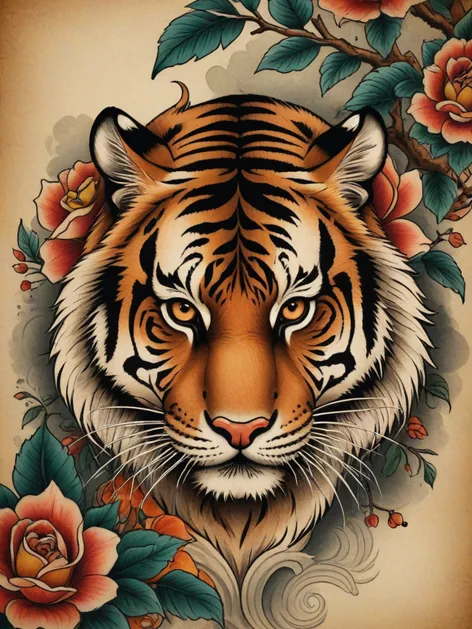 traditional tiger tattoo
