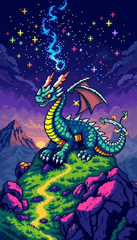 pixel art dragon