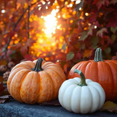 fresh mini white pumpkins