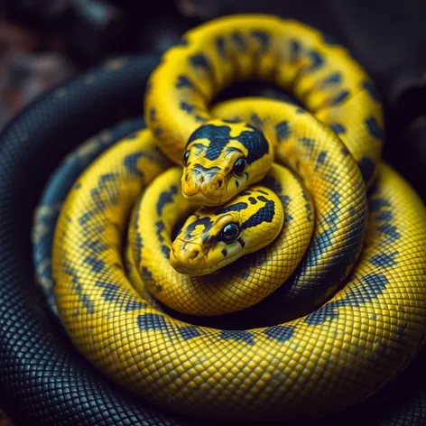 black and yellow snakes