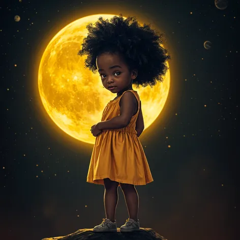 Little black girl standing