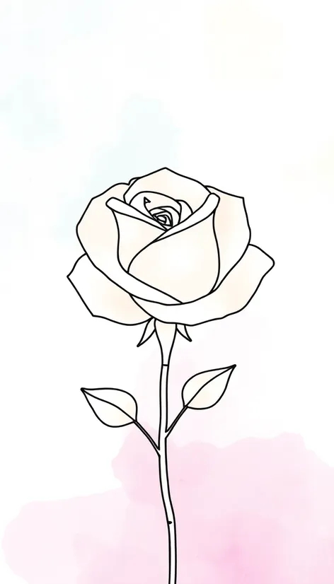 rose outline drawing