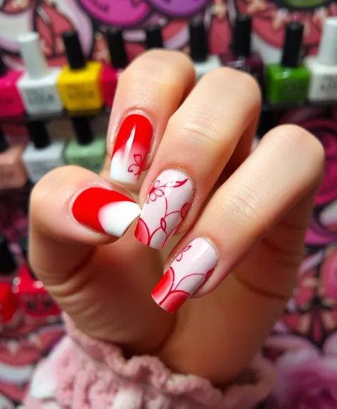 nail art white and