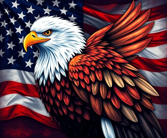 bald eagle usa flag