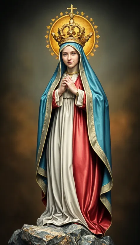 Smiling tall Blessed mother