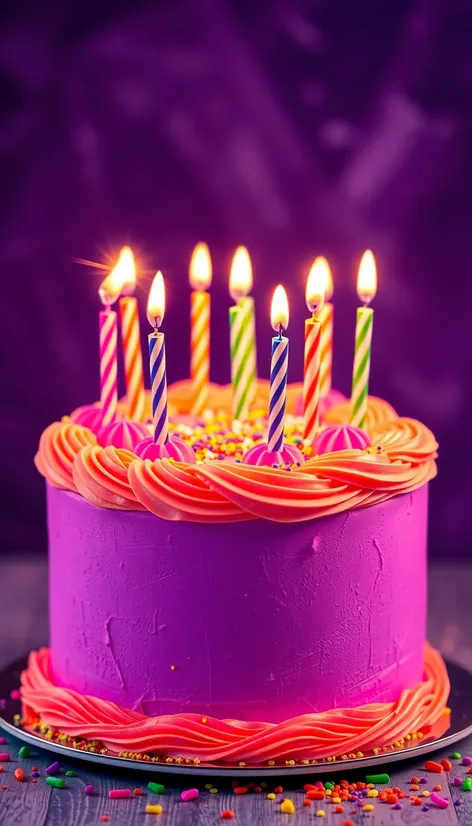 birthday cake in purple