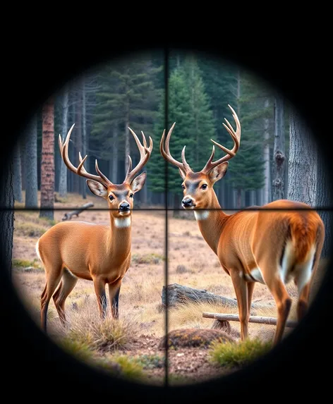 deer in crosshairs pointing