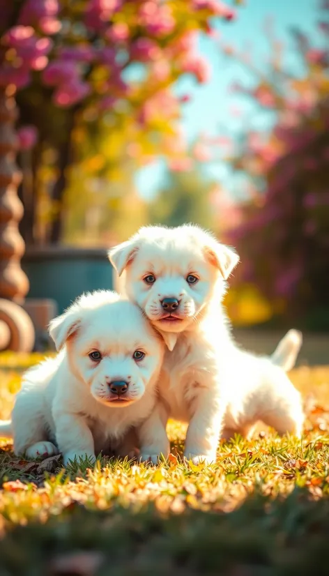 adorable white puppies