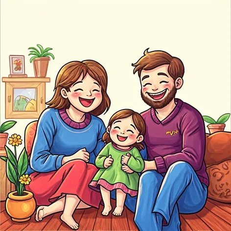 big home happy family