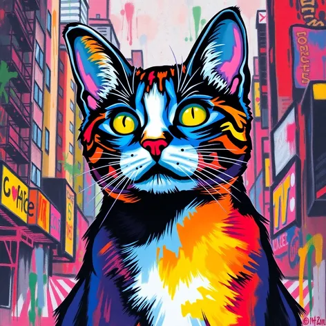 cat grafiti art print