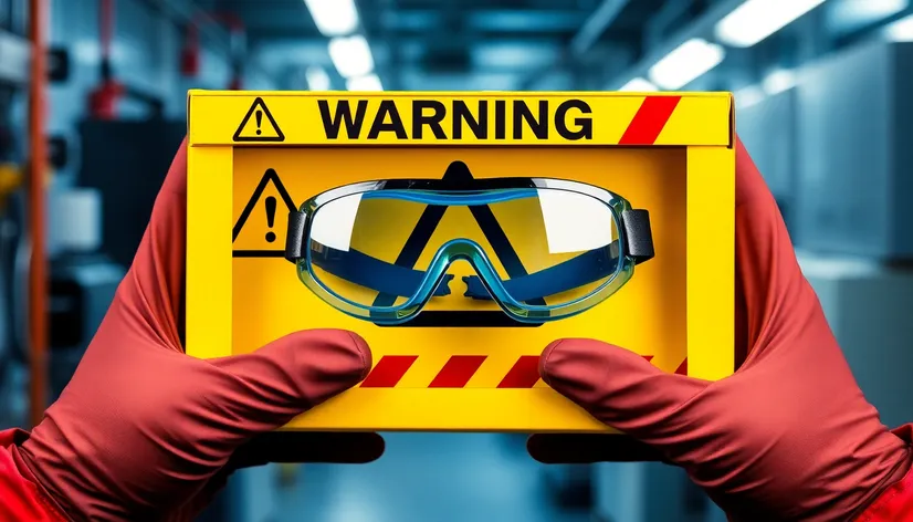 warning box with goggles