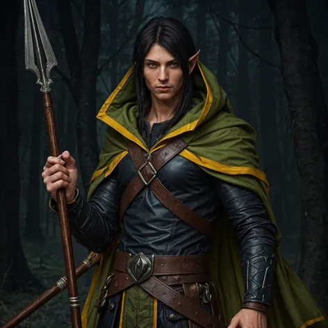 Half-elven warlock. Male, black