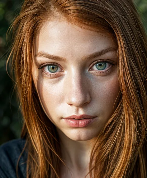 redhead green eyes