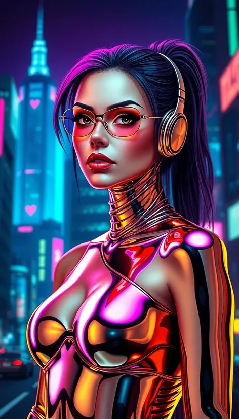 cyberpunk chrome woman