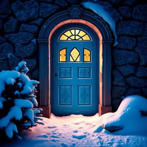 ice blue door