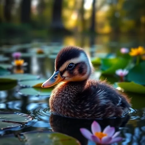 cute baby mallard duck