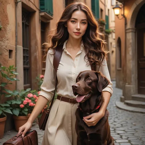 Brown long hair woman