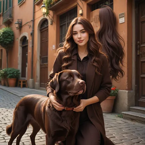 Brown long hair woman