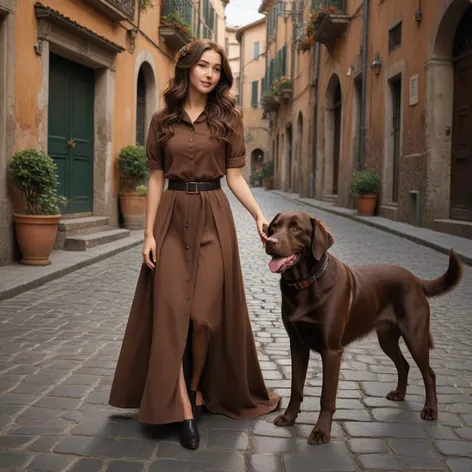 Brown long hair woman