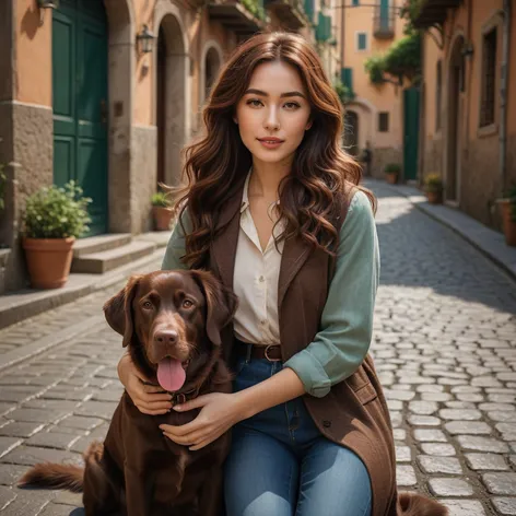 Brown long hair woman