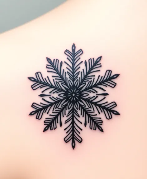 fine line snowflake tattoo