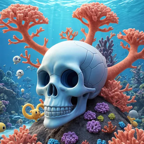 a cute coral skull