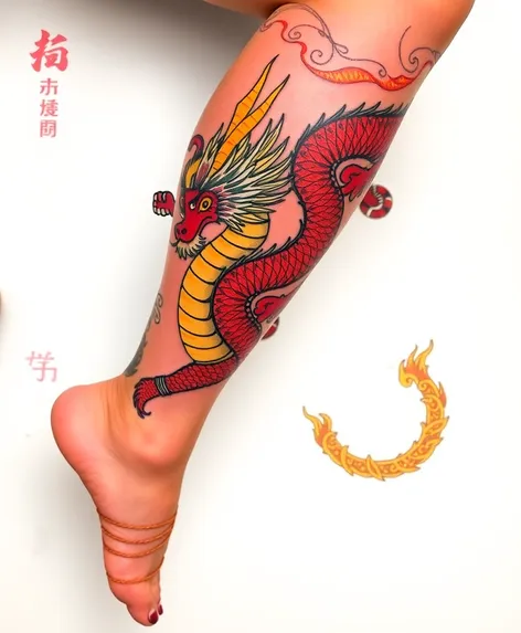 dragon tattoo for leg