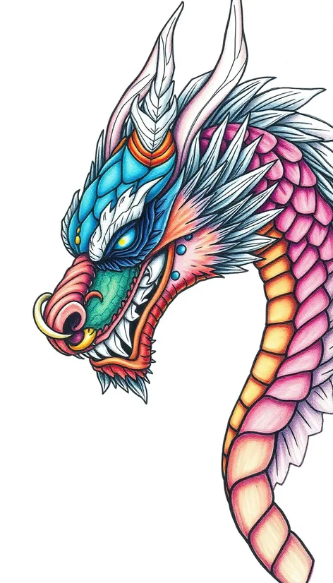 dragon head drawing side