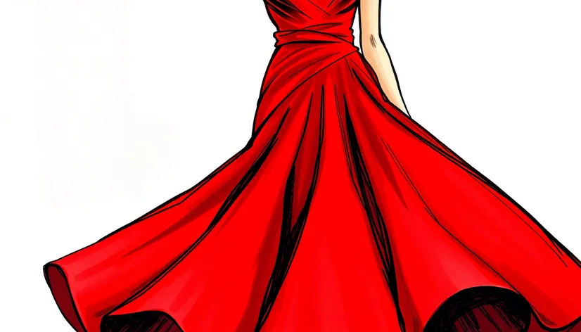 red dress drawing