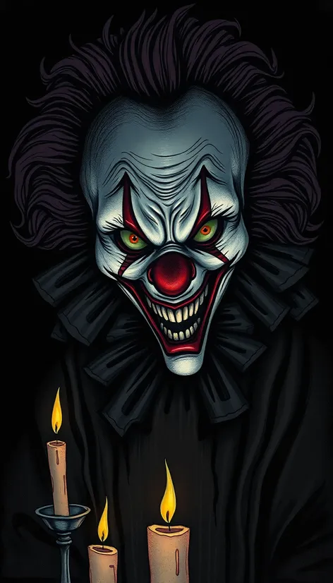 creepy clown drawings