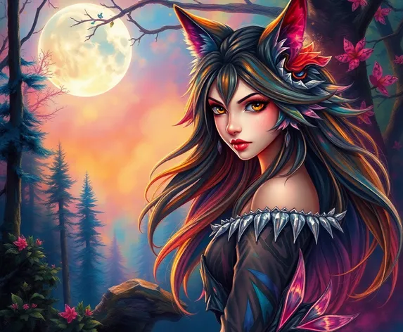 wolf girl art