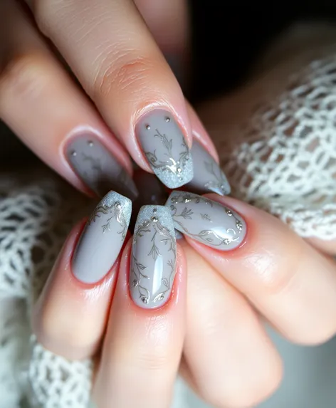 grey nail designs