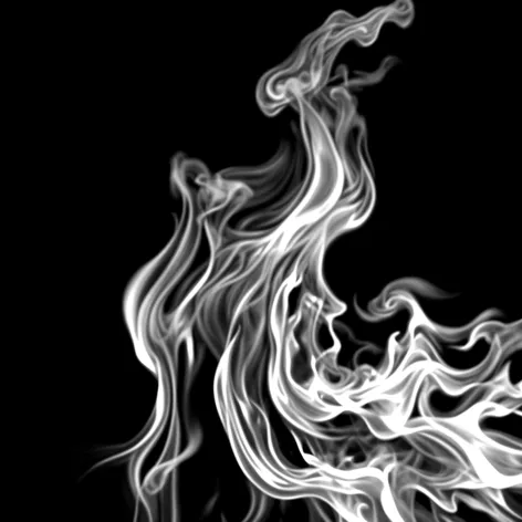 black and white flames