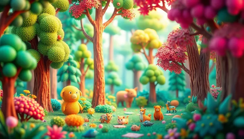 3d cute forest background