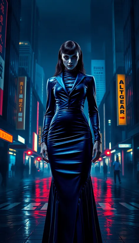 blue scarface dress