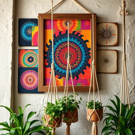 boho art wall