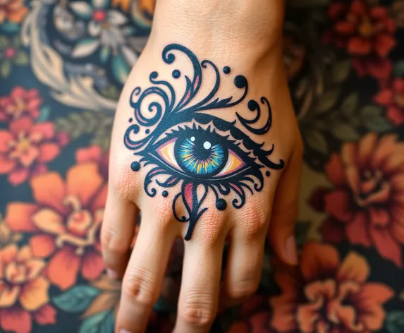 eye tattoo on hand