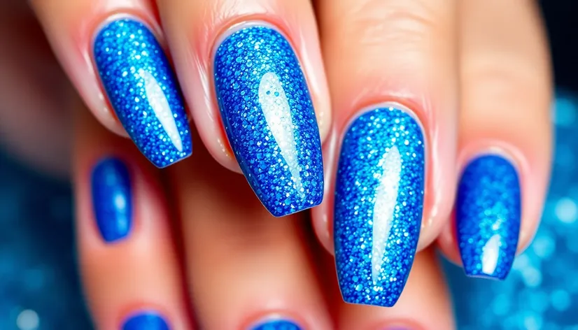 blue nails designs