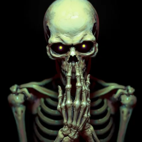 praying skeleton