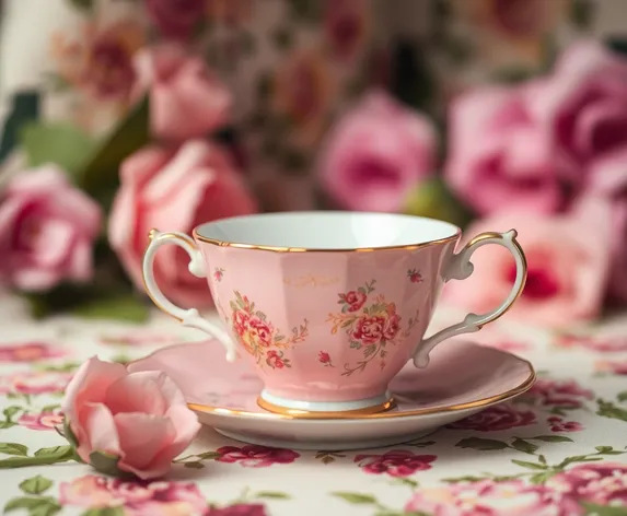 pink tea cup