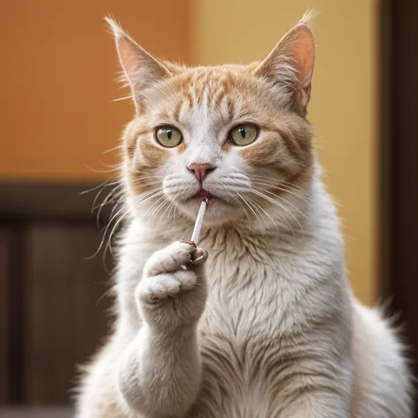 cat smoking cigarette