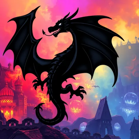 logo with black dragon